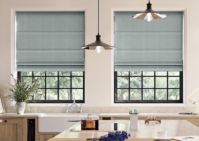 Soft Chevron, Urban Grey - Motorised Roman Blind - Image 3